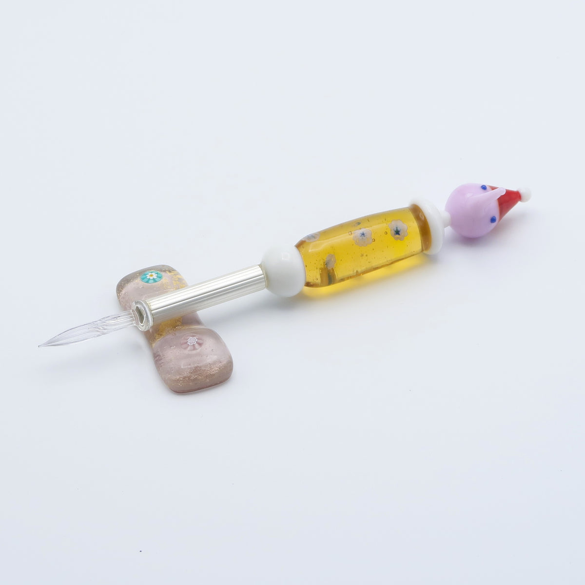 【ザ・プリンス×箱根ガラスの森 特別展示品】ガラスペン オブジェ&ペン置き(箸置き)
