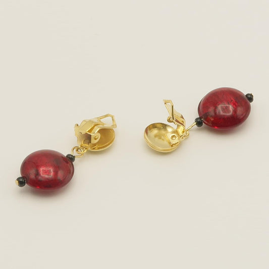 イヤリング ORO/ROSSO ゴールドクリップ 艶あり