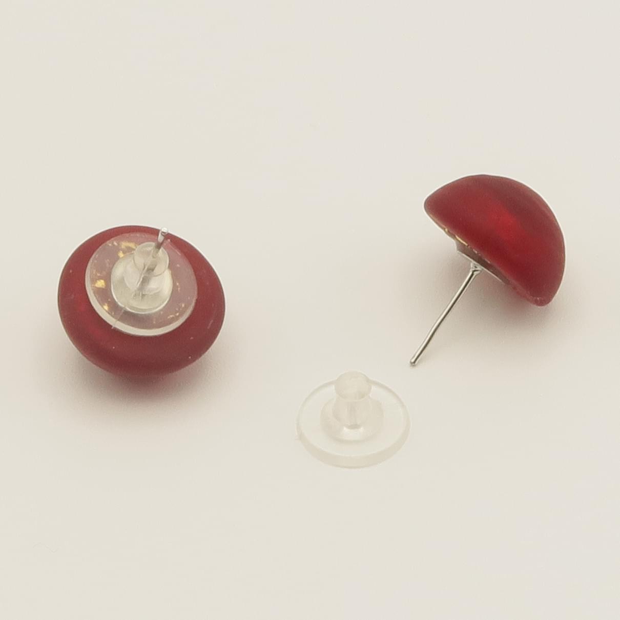 ピアス ORO/ROSSO ボタン型 艶消し