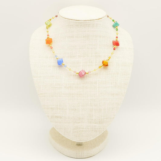 ネックレス キューブ ショート