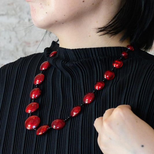 ネックレス ORO/ROSSO ショート 艶あり