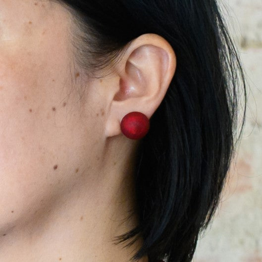 ピアス ORO/ROSSO ボタン型 艶消し