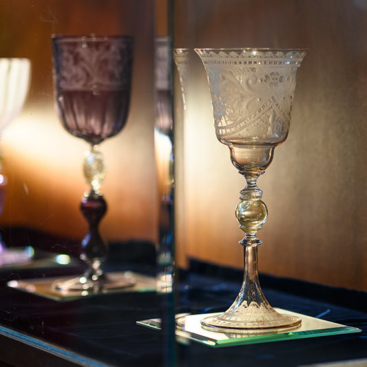 ゴブレット 琥珀色 エングレーブ