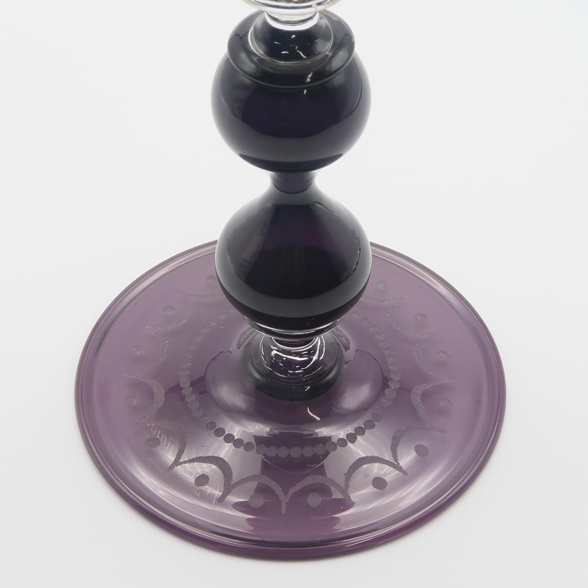 ゴブレット アメジスト色 エングレーブ