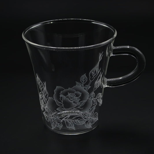 バラ柄 耐熱マグカップ