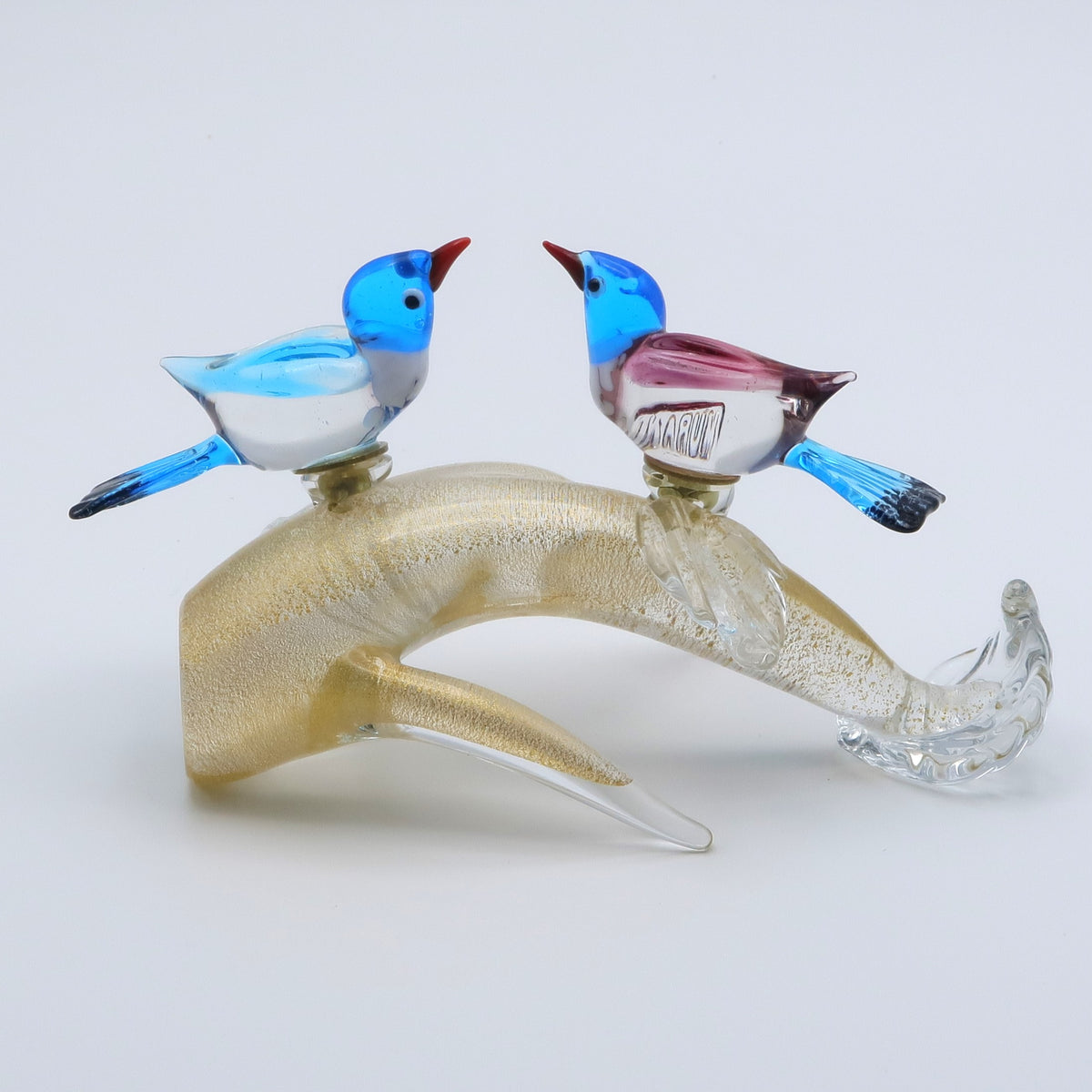 【ザ・プリンス×箱根ガラスの森 特別展示品】置物／枝に留まる小鳥2羽 着脱式