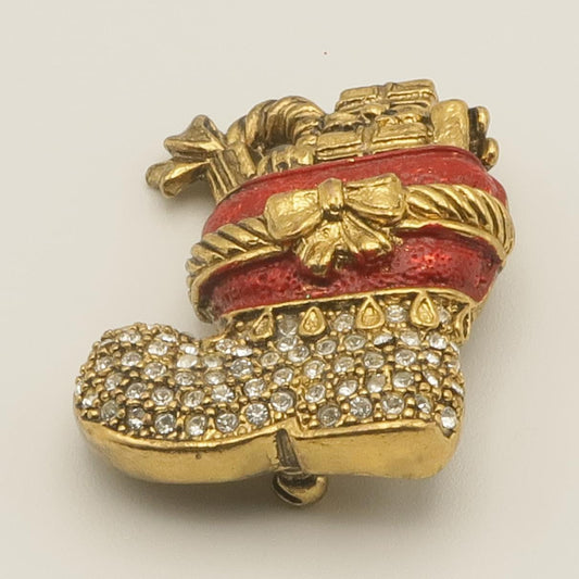 クリスマス　ブローチ　ブーツ