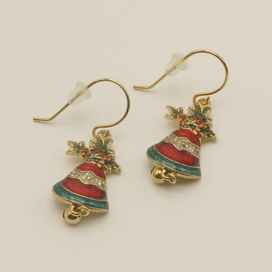 クリスマス　ピアス　ヒイラギベル