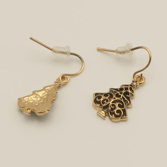 クリスマス　ピアス　ゴールドツリー　