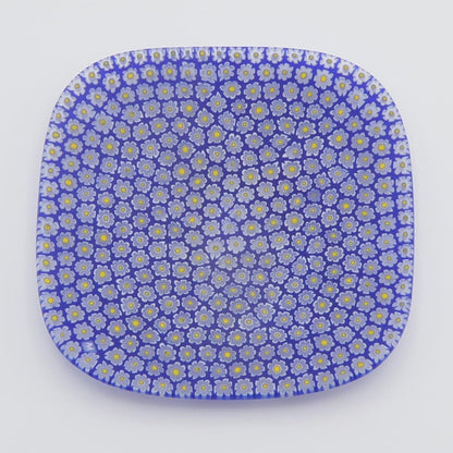 ヴェネチア　ミルフィオリ　四角皿 14cm