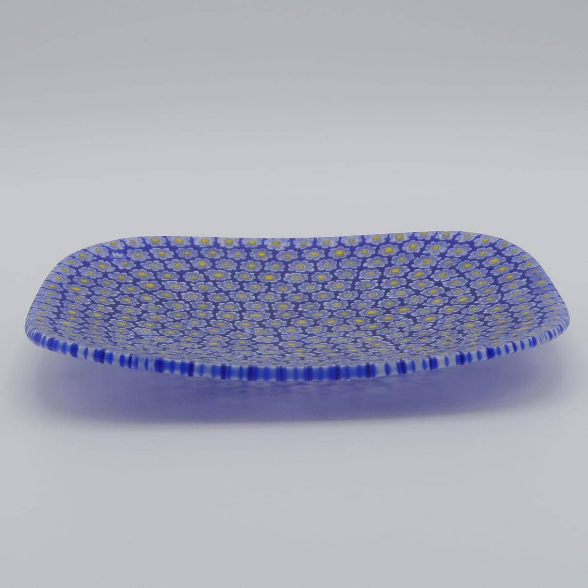 ヴェネチア　ミルフィオリ　四角皿 14cm