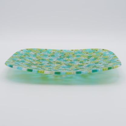 ヴェネチア　ミルフィオリ　四角皿 18cm