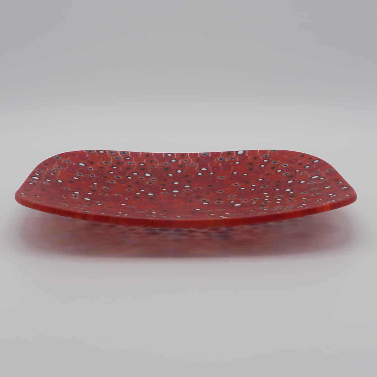 ヴェネチア　ミルフィオリ　四角皿 18cm