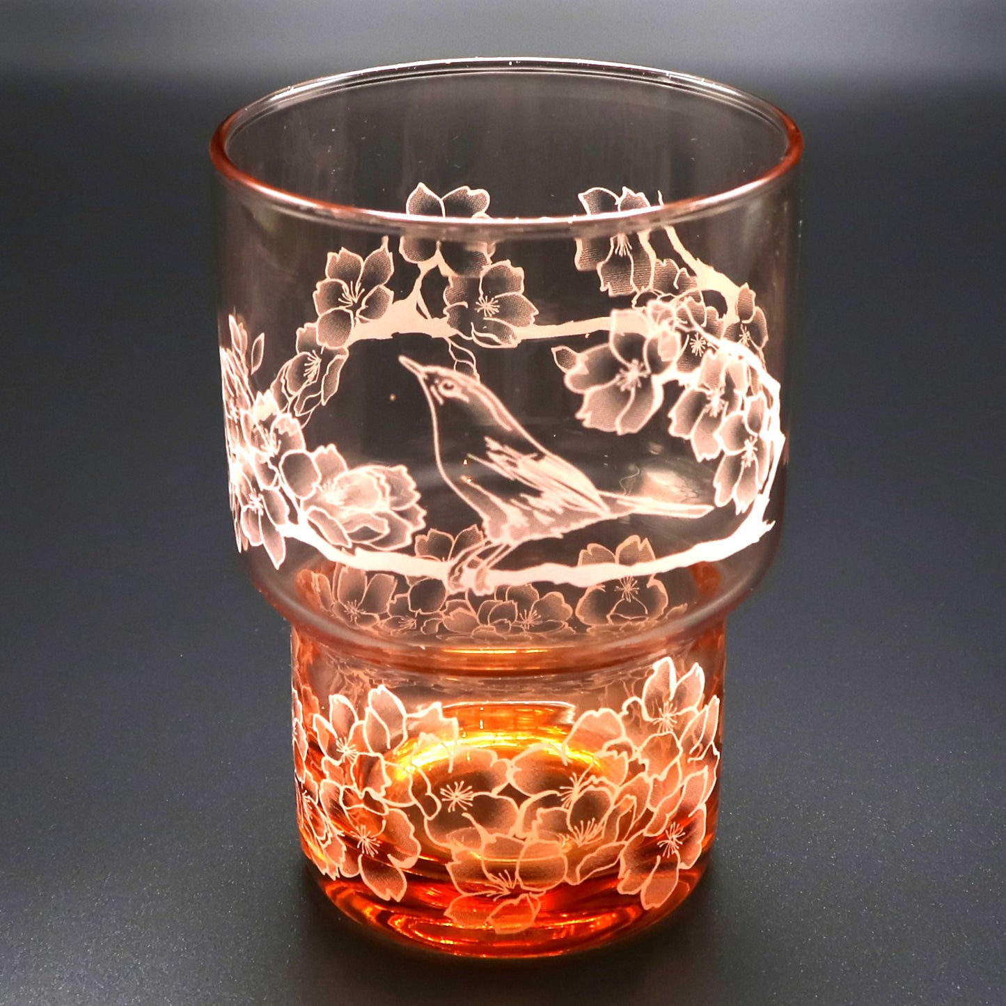 オリジナル桜柄　スタックグラス　2色