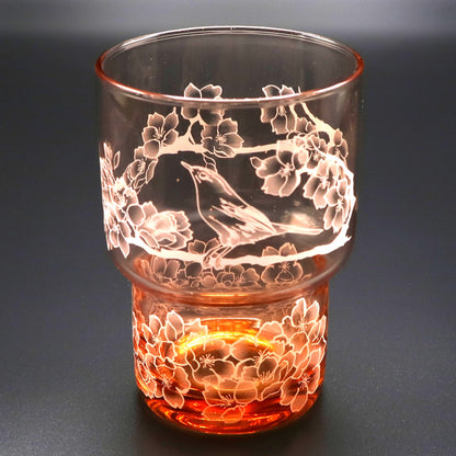 オリジナル桜柄　スタックグラス　2色