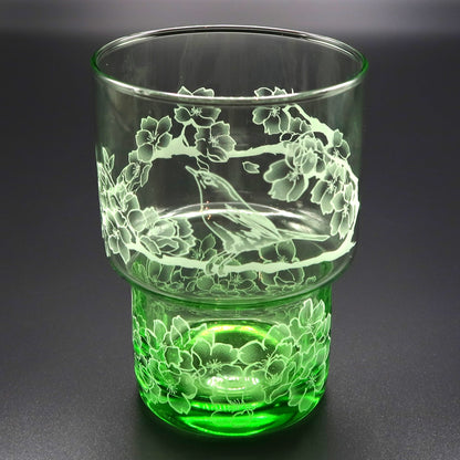 オリジナル桜柄　スタックグラス　2色