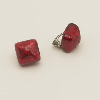 イヤリング　ORO／ROSSO　ひし型　艶あり