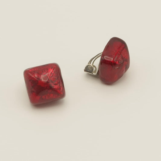 イヤリング　ORO／ROSSO　ひし型　艶あり