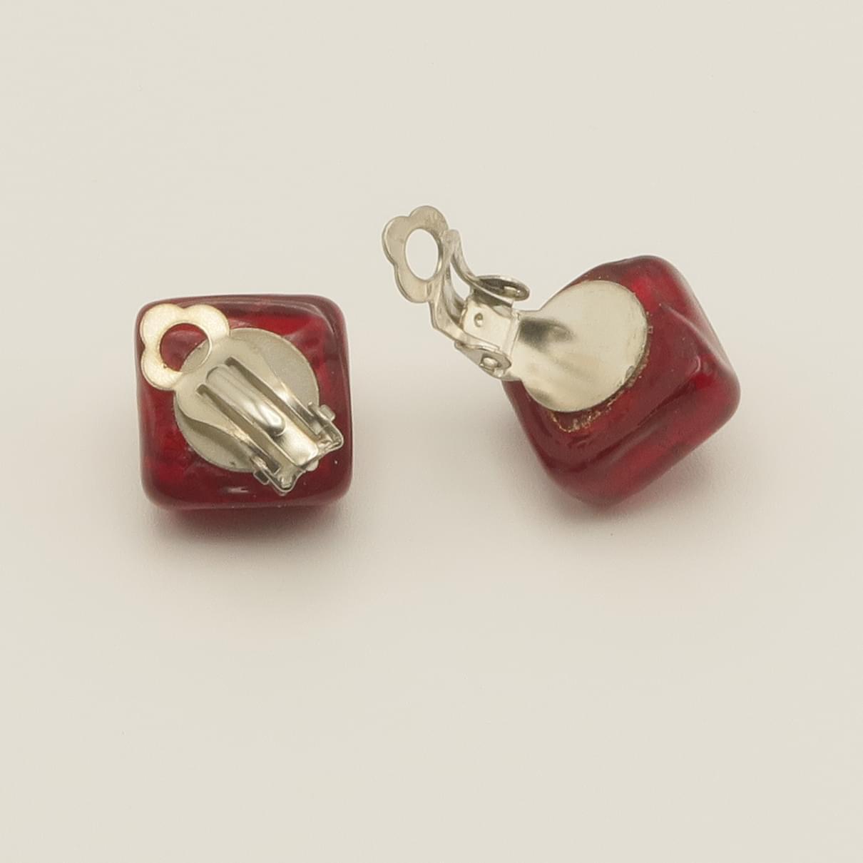 イヤリング　ORO／ROSSO　ひし型　艶あり