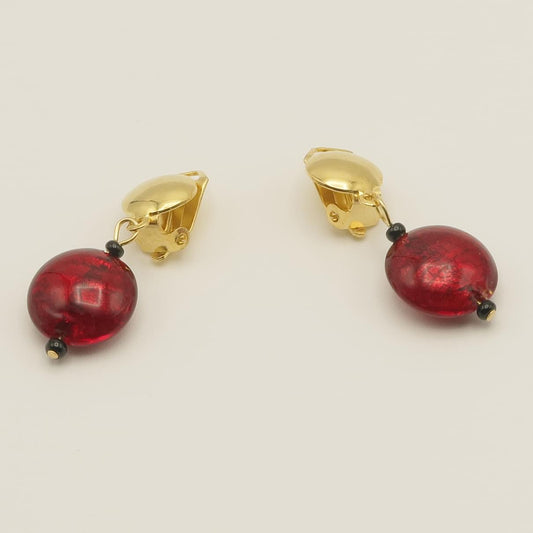 イヤリング　ORO／ROSSO　ゴールドクリップ 艶あり