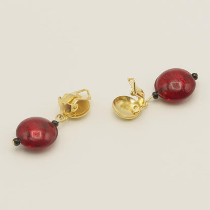 イヤリング　ORO／ROSSO　ゴールドクリップ 艶あり