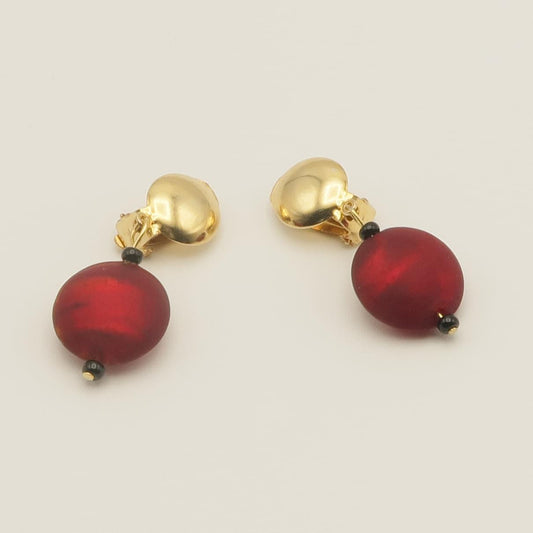 イヤリング　ORO／ROSSO　ゴールドクリップ　艶消し