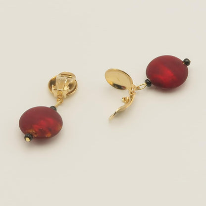 イヤリング　ORO／ROSSO　ゴールドクリップ　艶消し
