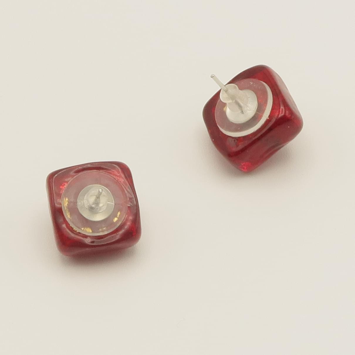 ピアス　ORO／ROSSO　ひし型　艶あり