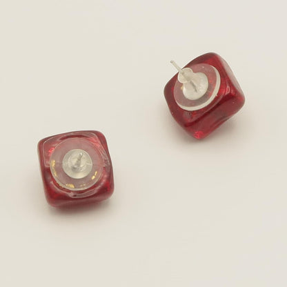 ピアス　ORO／ROSSO　ひし型　艶あり