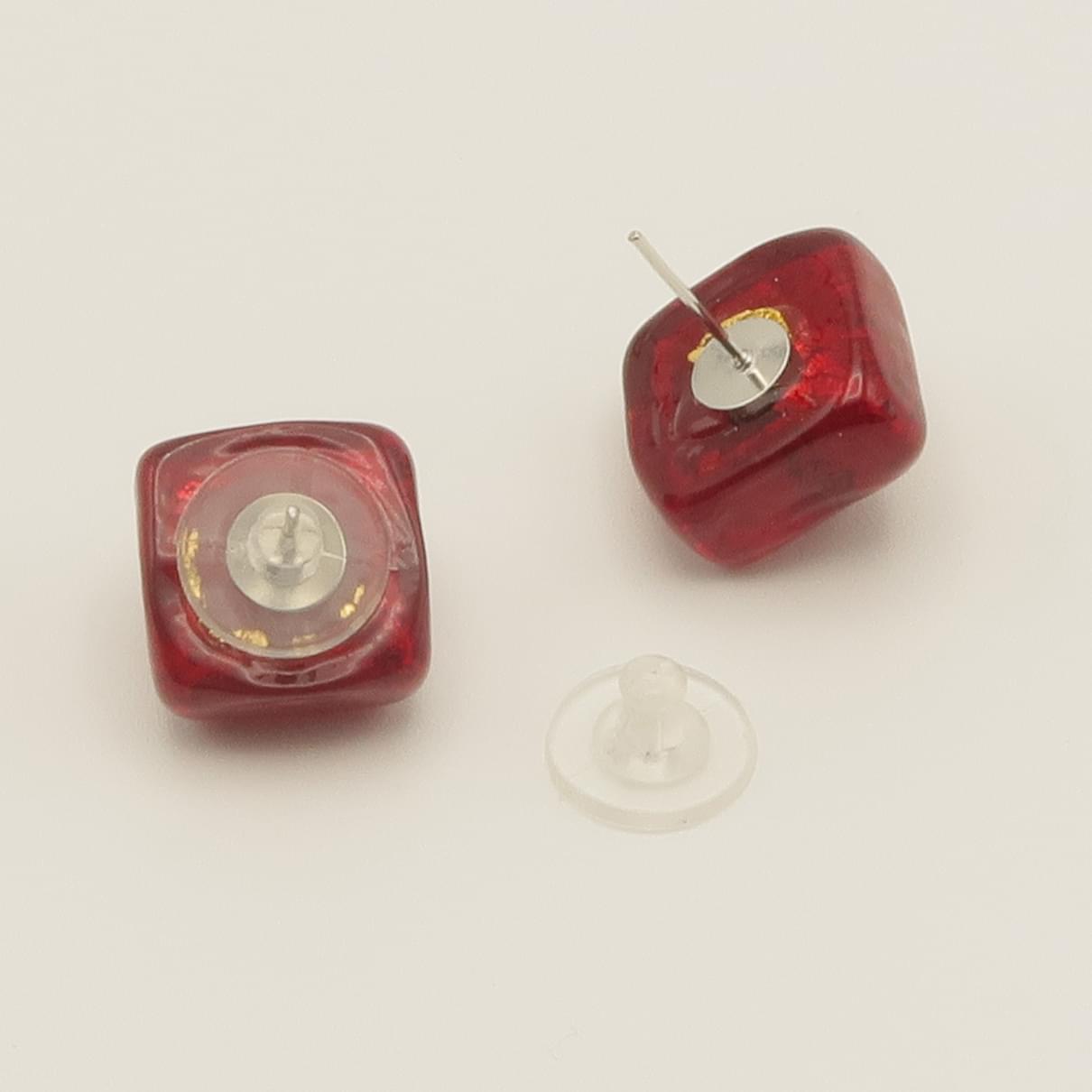 ピアス　ORO／ROSSO　ひし型　艶あり