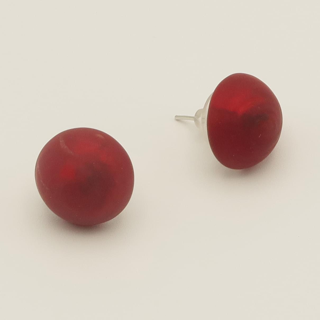 ピアス　ORO／ROSSO　ボタン型　艶消し