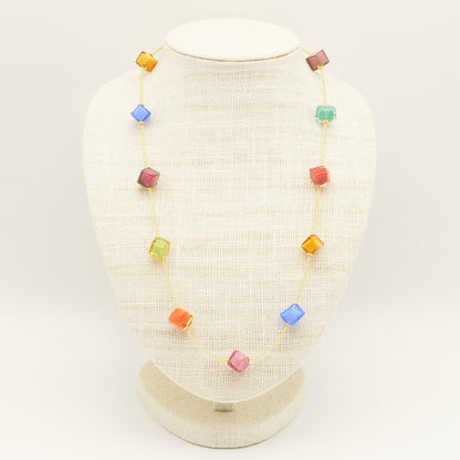 ネックレス　キューブ　ロング