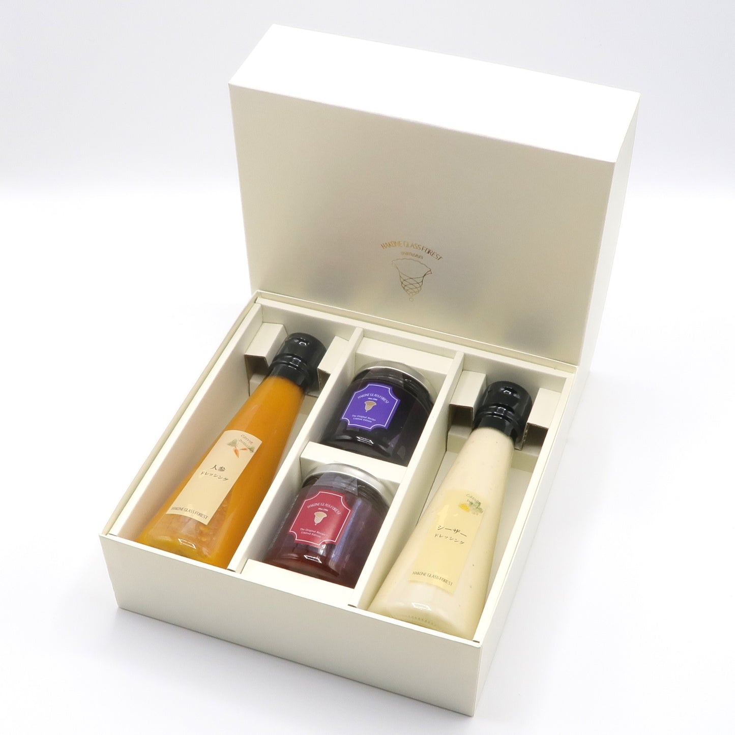 ジャム2個(ブルーベリー・ストロベリー)＆ドレッシング2個(人参・シーザー)セット