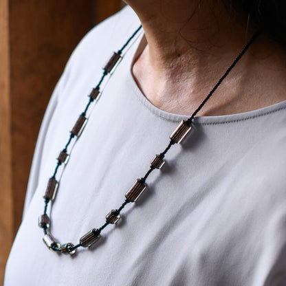 ネックレス　ストライプ　カンネ　ショート