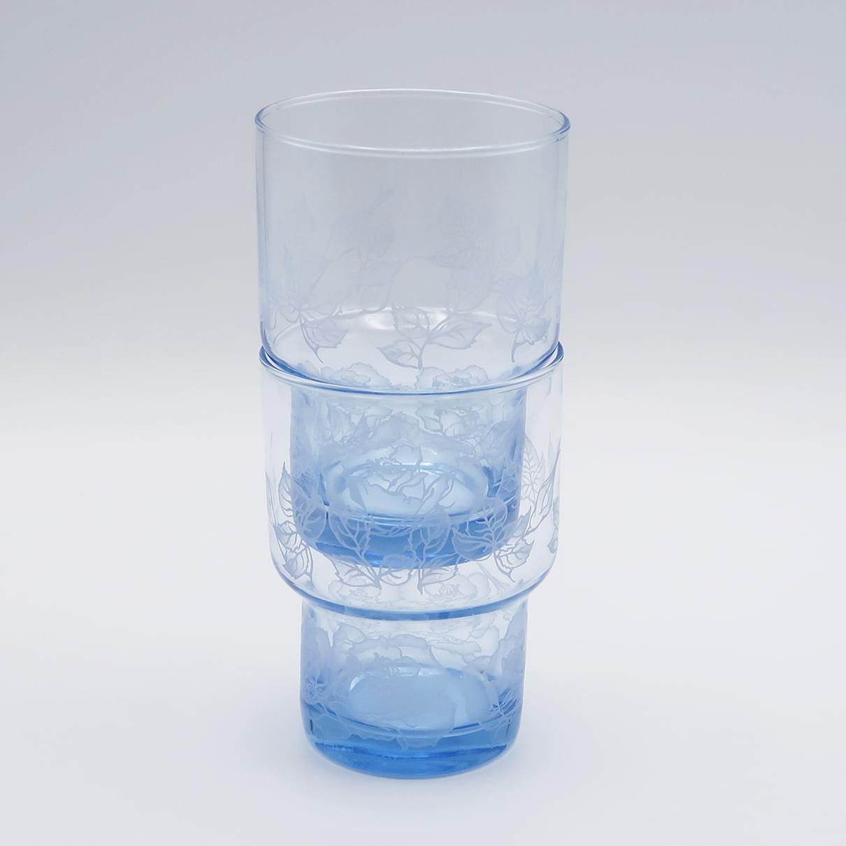 バラ柄　スタックグラス