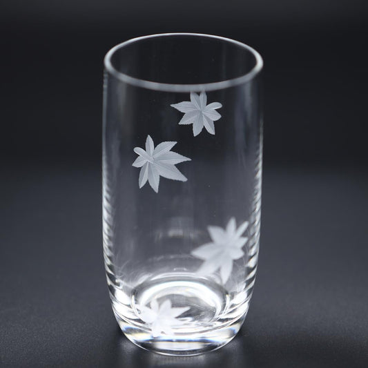 オリジナル四季グラス 花切子 紅葉