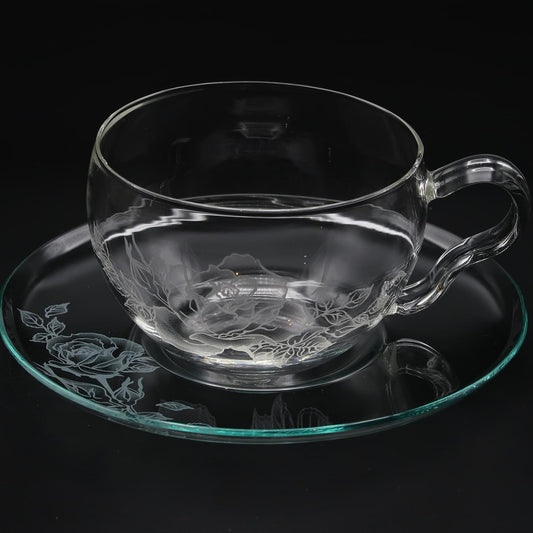 バラ柄　耐熱カップ＆ソーサー