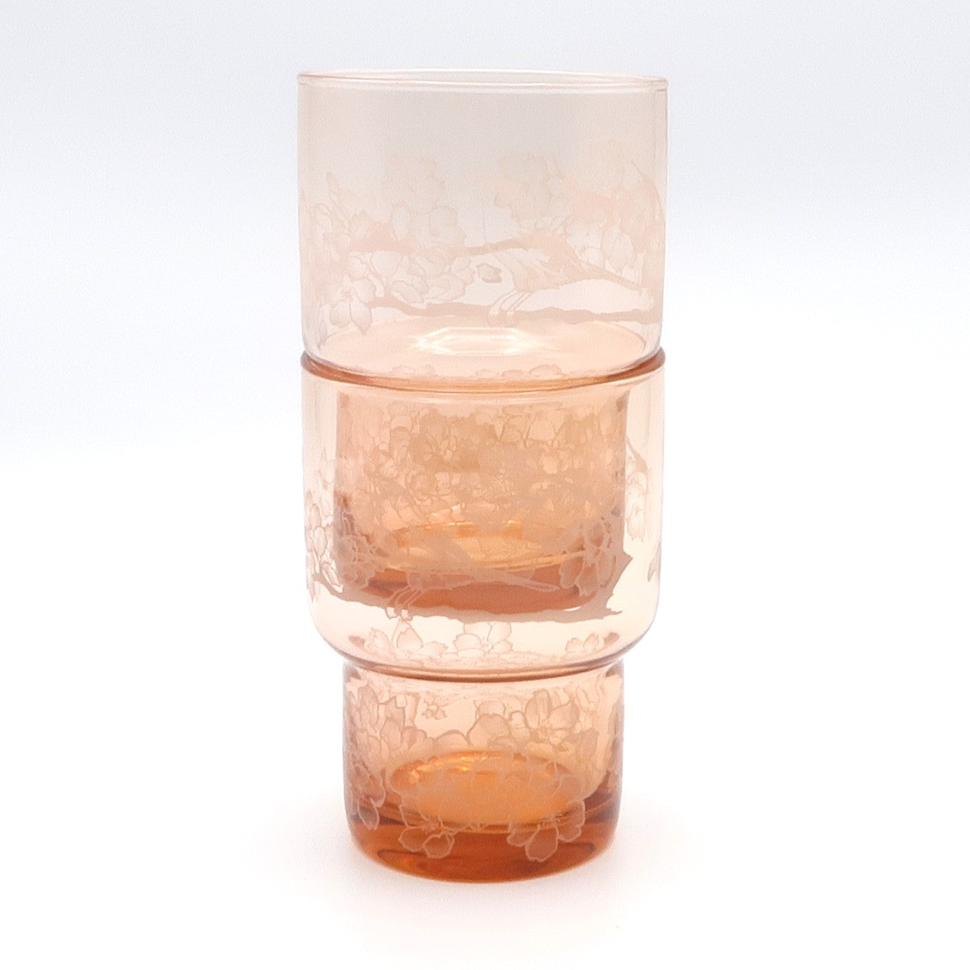 オリジナル桜柄　スタックグラス　2色