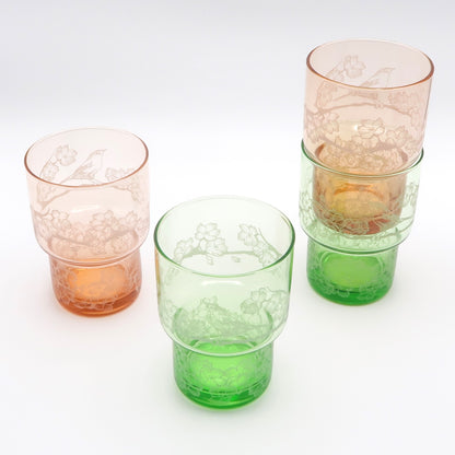 オリジナル桜柄　スタックグラス　2色