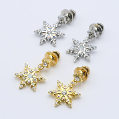 オリジナル 雪の結晶 ピンブローチ(4種)